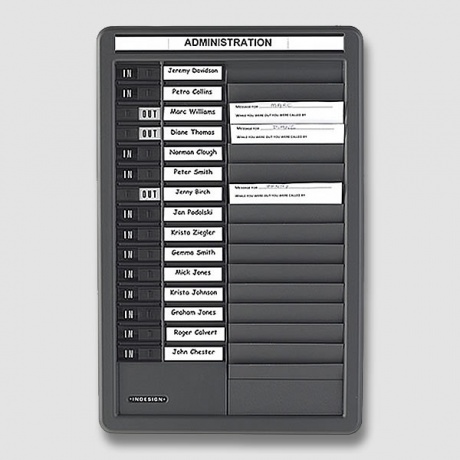 Indesign Message Centre In Out Staff Board - 15 Names
